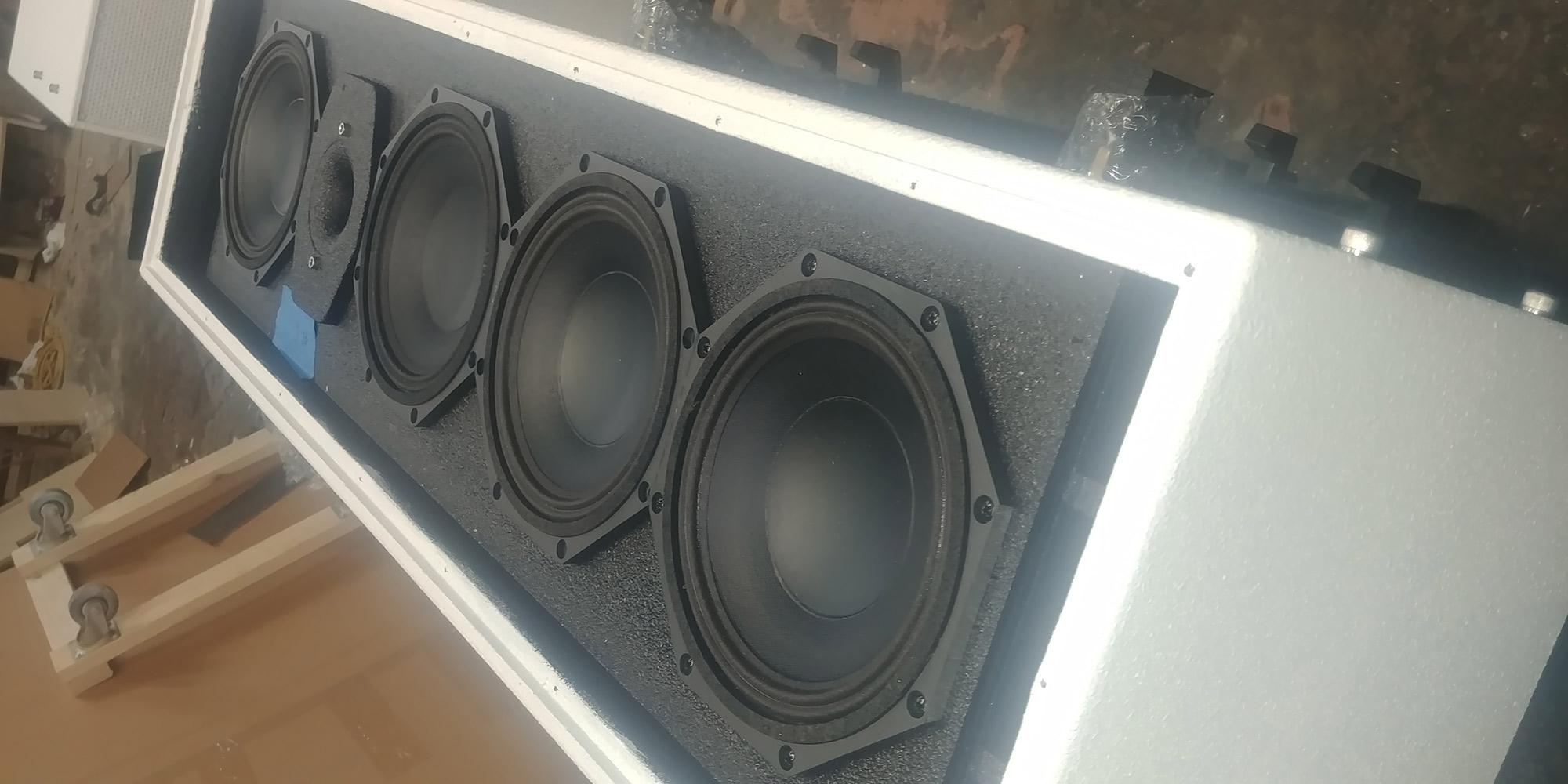 Line array with LaVoce WAN082.01 speakers